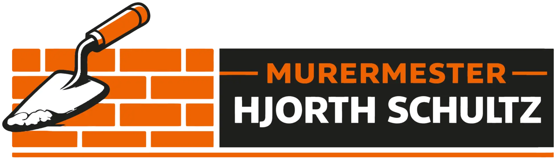 Murermester Hjorth Schultz logo med mursten og murske.